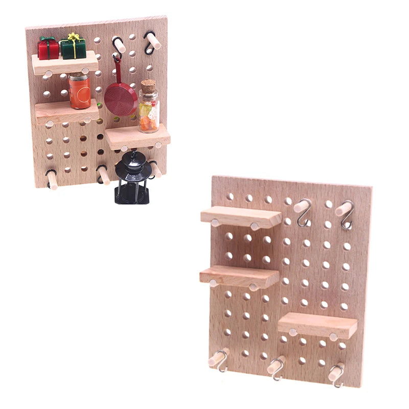 1 12 Dollhouse Miniature Wall Storage Rack Perforated Board Furniture Qme