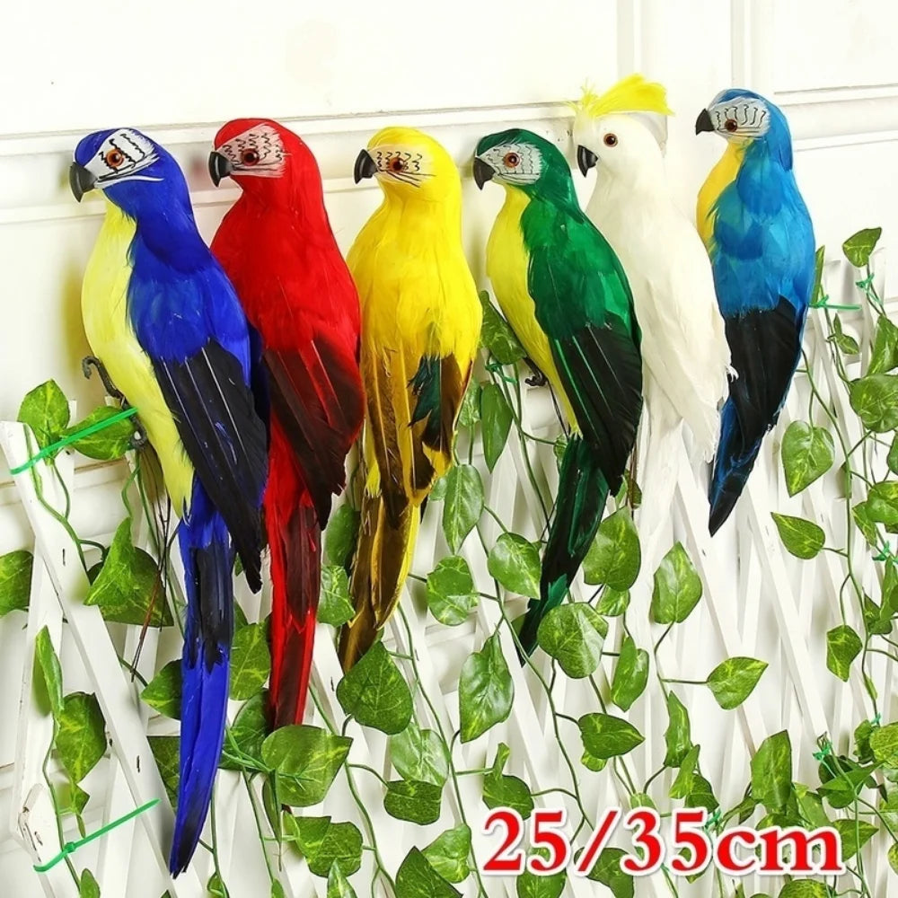 25 Creative Handmade Simulation Parrot Animal Bird Garden Props Qme