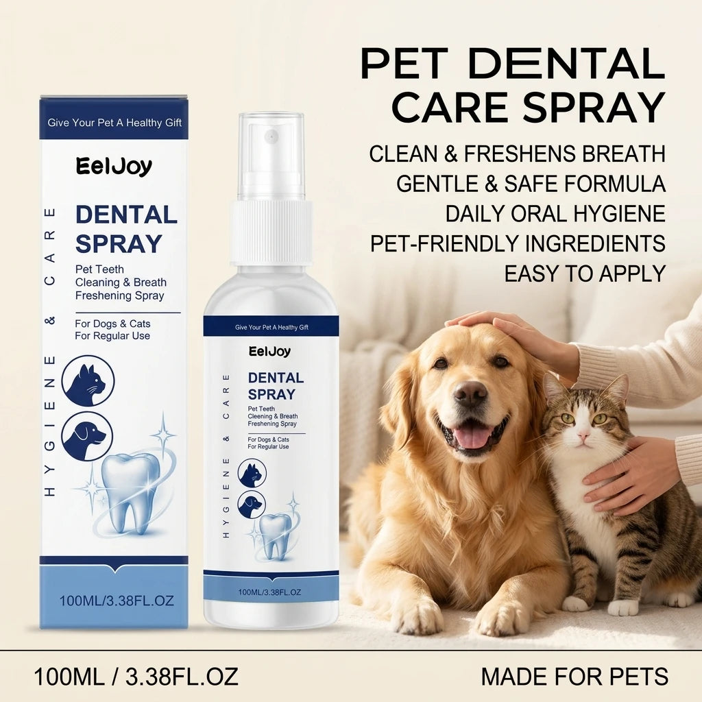Pet Dental Care Spray Remoce Plaque & Tartar Buildup Reduce Odor Soothe Inflamed Sensitive Gums No Brushing Teeth Cleaning Spray Qme Default Title