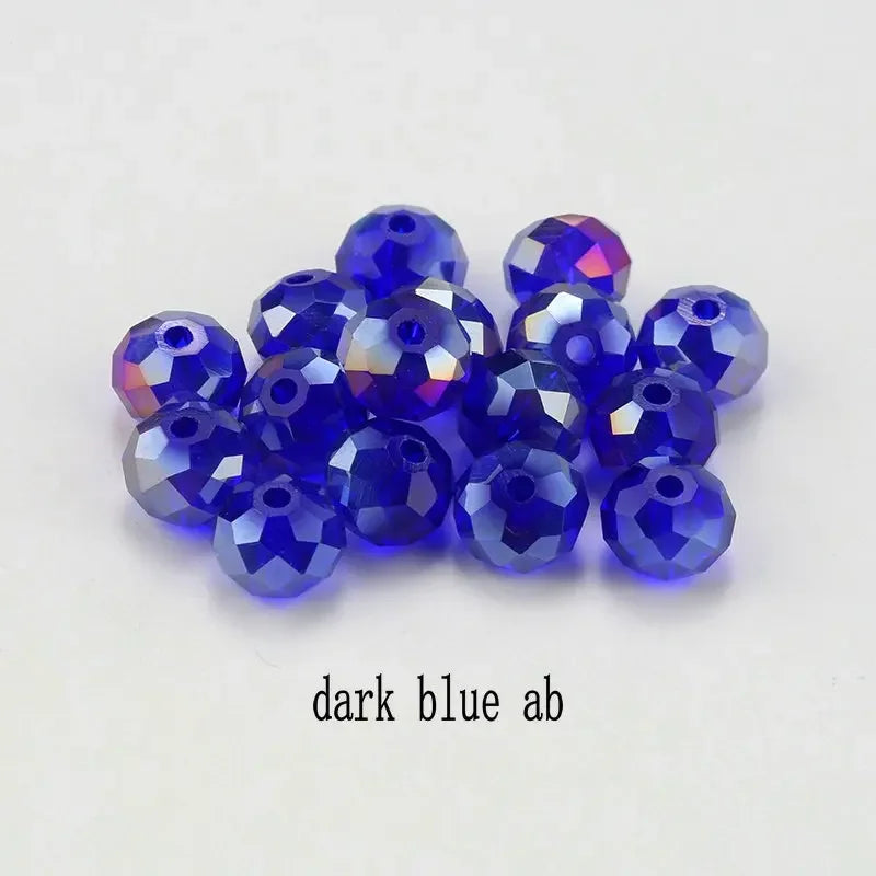4mm glass beads plated Color faceted round crystal beads Jewelry beads for bracelet necklace Jewelry making DIY 150pcs Qme dark blue ab 4mm-150pcs