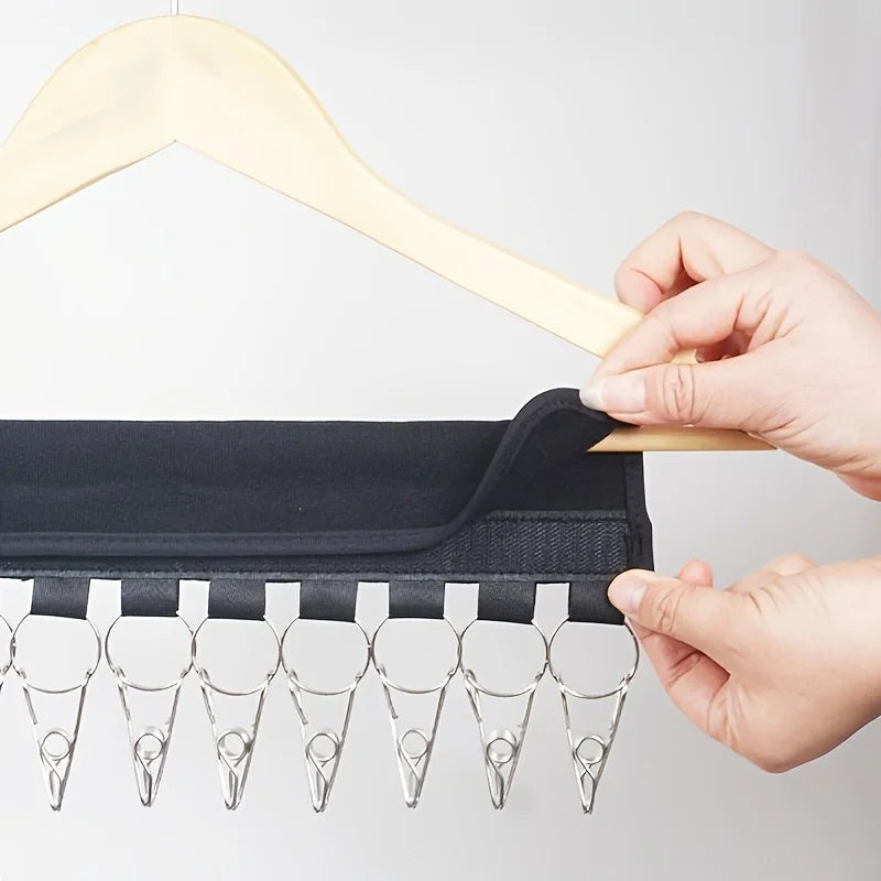 1 Multifunctional Velcro Clothes Clip Foldable Home Storage Rack Qme
