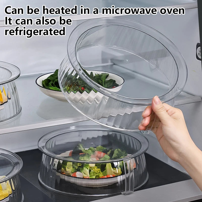 Microwave Food Cover Serving Plate Splatter Transparent Smooth Qme