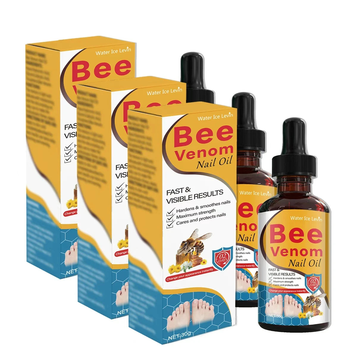 Bee Venom Nail Oil with Salicylic Acid - Fast Visible Results to Harden, Smooth & Strengthen Nails. Maximum Strength Care Qme WHITE 30g