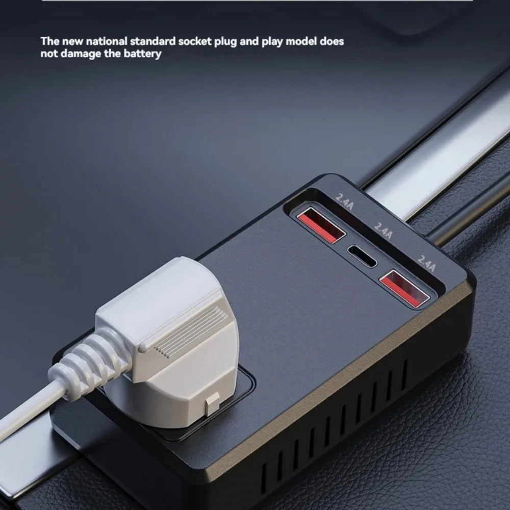 Hot Universal 150W Car Inverter DC 12V/24V To 110V/220V Auto Power Converter Adapter USB Type C Chargers Car Inverter For IPhone Qme