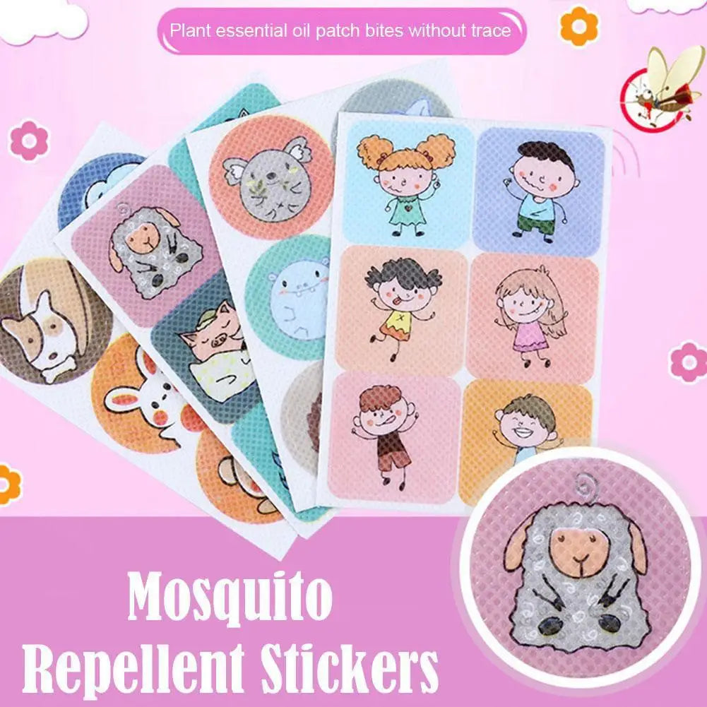 36/144Pcs Baby Mosquito Repellent Stickers Cartoon Patch Non-Toxic Natural Essential Oil Insect Bug Protector for Infants Toddl Qme