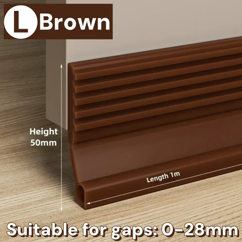 1M Door Sealing Strip Windproof Soundproof Waterproof Barriers for Doors Windows Insect Proof Filling Strip for Door Bottom Gap Qme Brown L