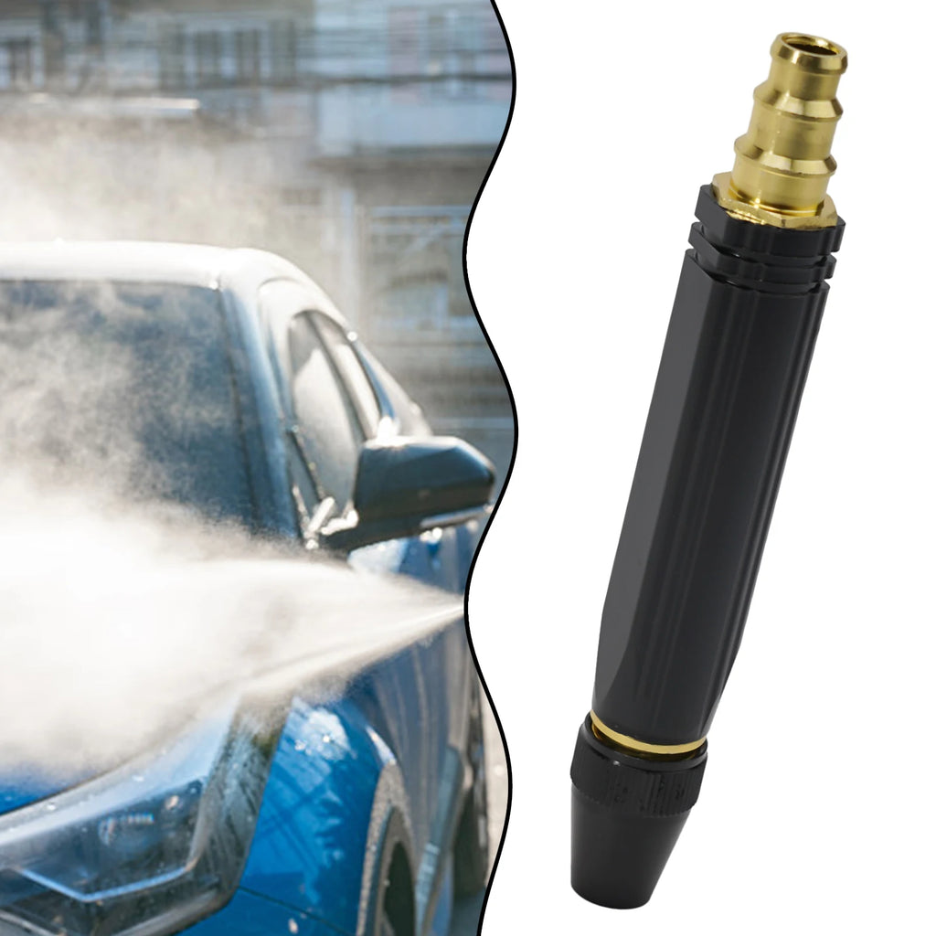 Car Washing Nozzle For Garden Hose With Aluminum Alloy Construction And Precision Threaded Sealing For Strong Water Flow Qme