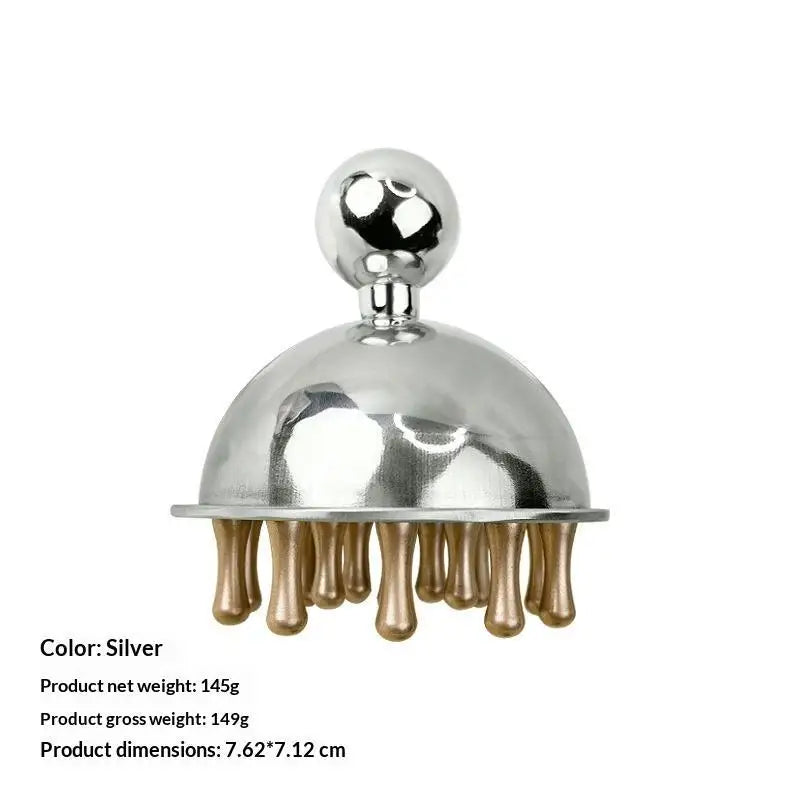 Stainless Steel Brass Meridian Scalp Massage Comb No Pull Detangler Qme
