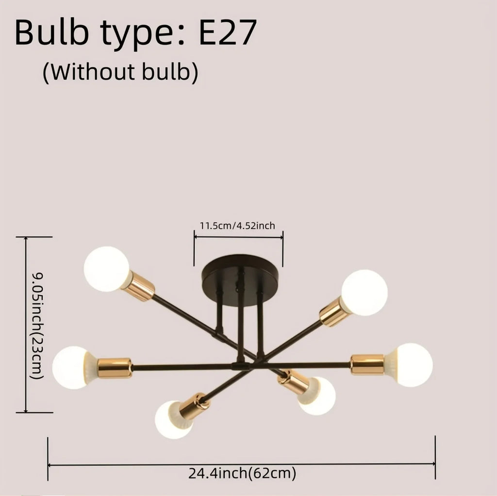Nordic Minimalist Pendant Light Ceiling Lamp LED Chandelier Suitable for Bedrooms Living Rooms Black Gold Lighting Decoration Qme Black Gold