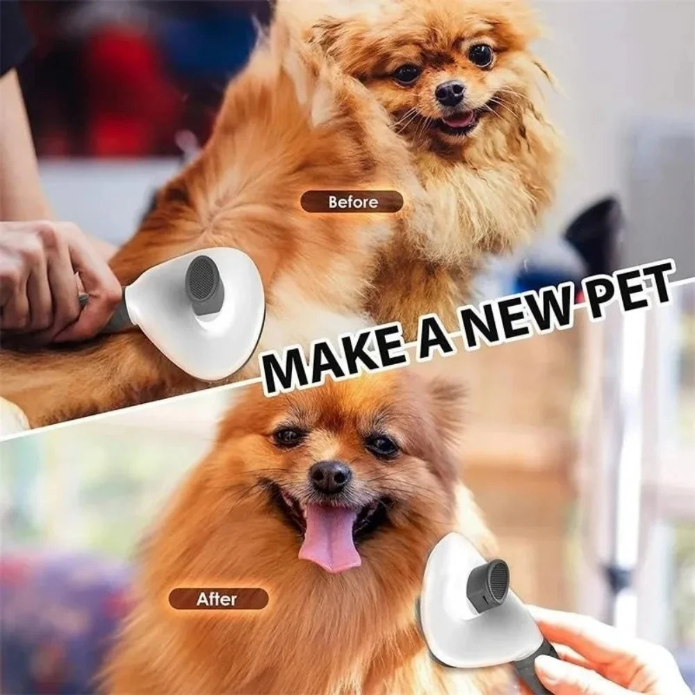 Pet Hair Brush Stainless Steel Grooming Comb Efficient Hair Remover For Dogs And Cats Portable Pet Cleaning Grooming Accessories Qme
