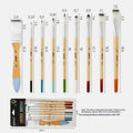 Beginner Brush Nylon Hair Canvas Watercolor Acrylic Oil Painting Qme Khaki 9pcs