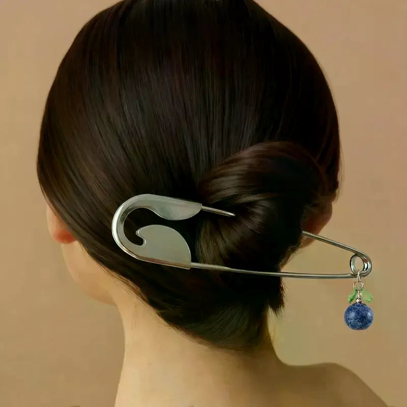 Giant Safety Pin Hair Clip Large Metal Clips Barrettes Women Girls Qme