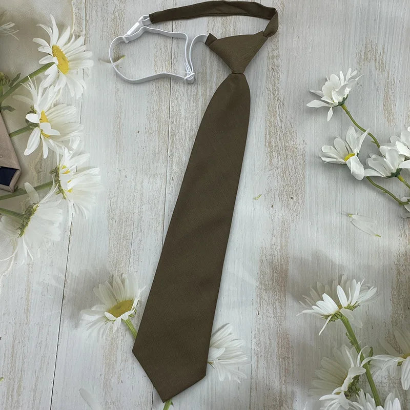 Mens Necktie Stripe Ties Man Women Jacquard Woven Brown Coffee Neck Qme stx-4