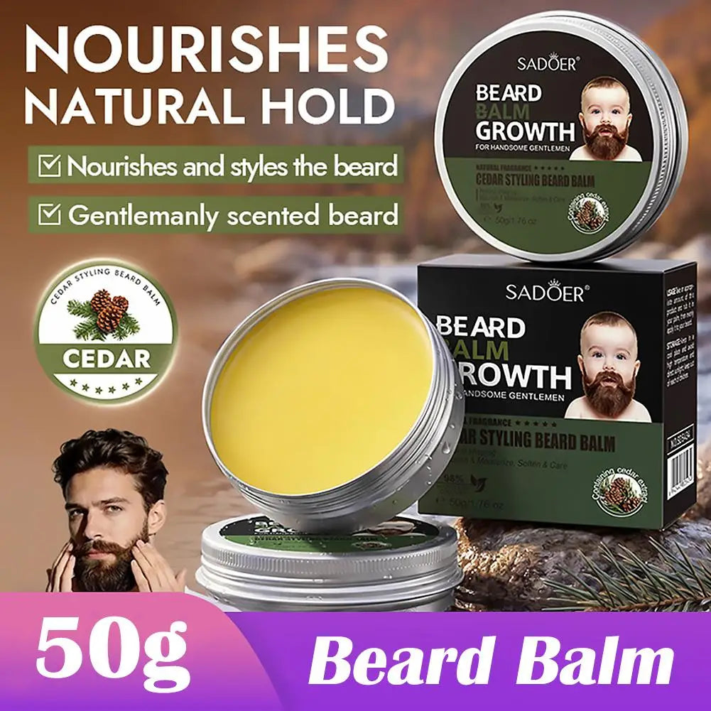 Cedar Styling Beard Balm Men Promotes Growth Styles Strengthens Qme