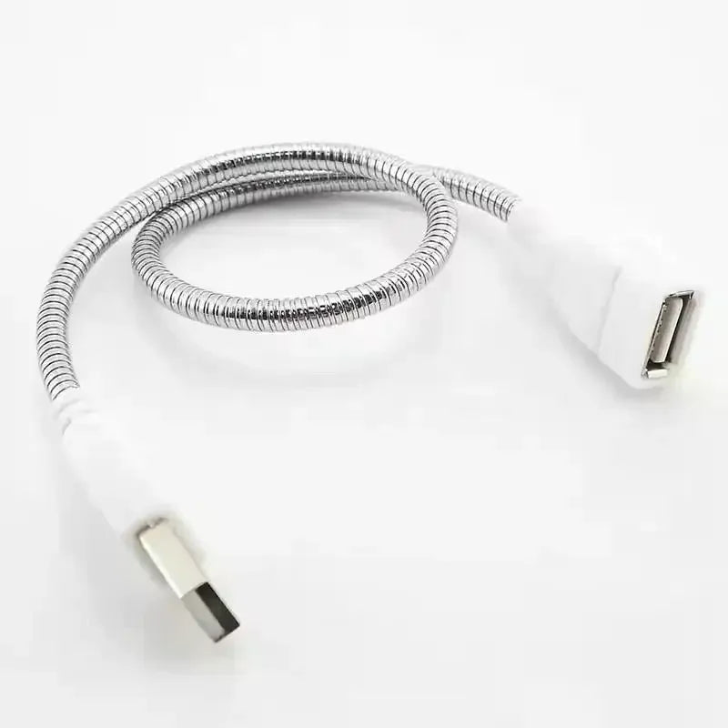 USB Desk Lamp Power Cable Extension Cord Flexible Metal Hose Qme