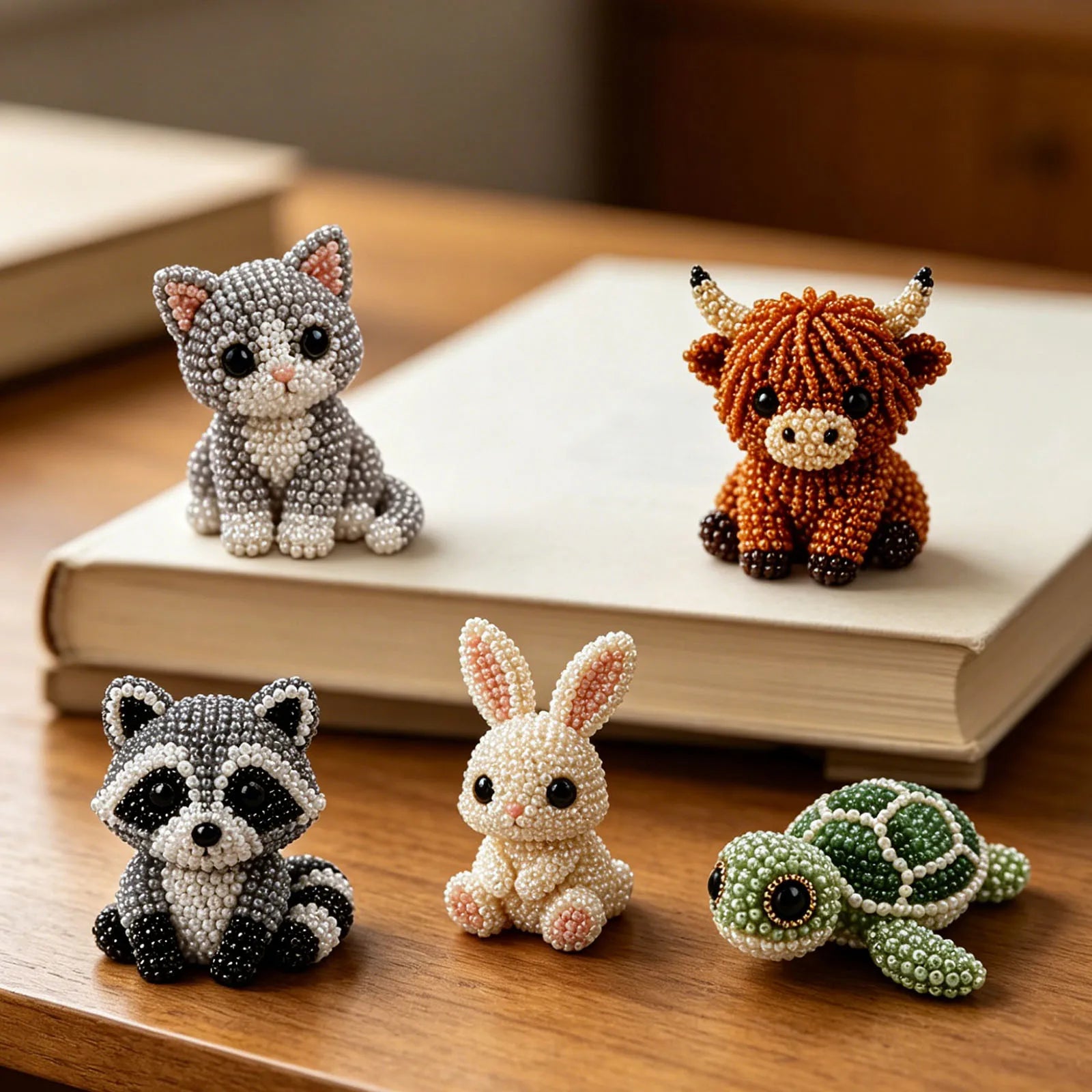 3D DIY Creative Beading Figurine Wiyh Needle Animals Bead Set Cute Bead Embroidery Kit for Teens Girls Women Enthusiasts Qme
