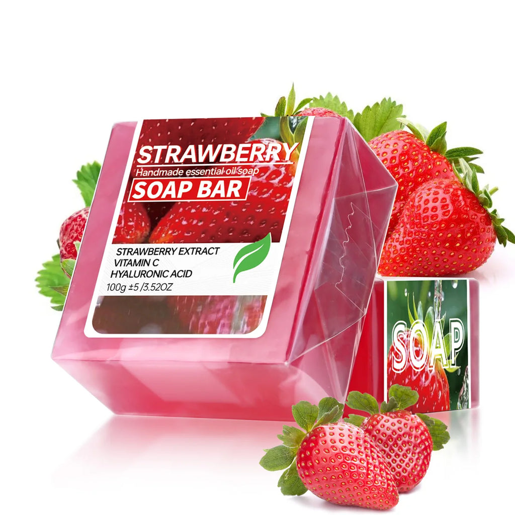 Strawberry Fruit Jam Puree Essential Oil Soap Handmade Cleansing Face Qme