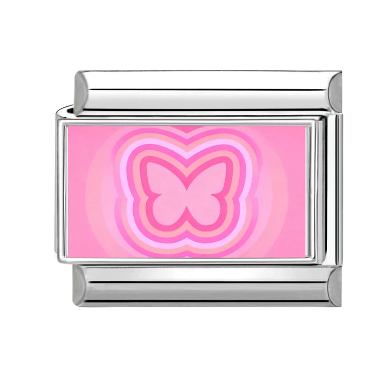 Y2K Wholesale Love Heart I love myself Flowers Italian Charm Link Fit 9mm Stainless Steel Jewelry DIY Making Women Bracelet Gift Qme Style 22