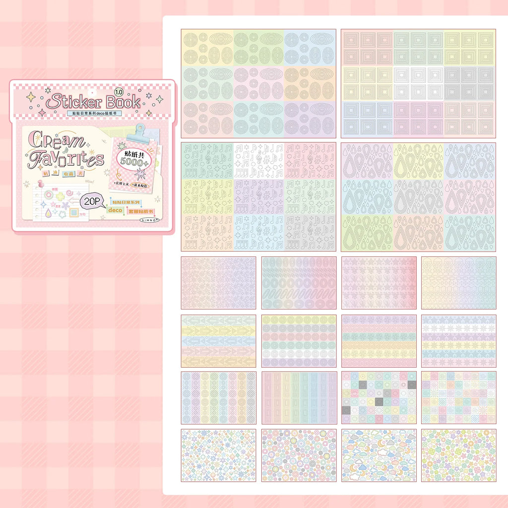Cute Cartoon PET Die Cut Stickers Book 20/40 Sheets Decorative Scrapbooking Material Handmade Diary Japanese Stationery Supplies Qme A