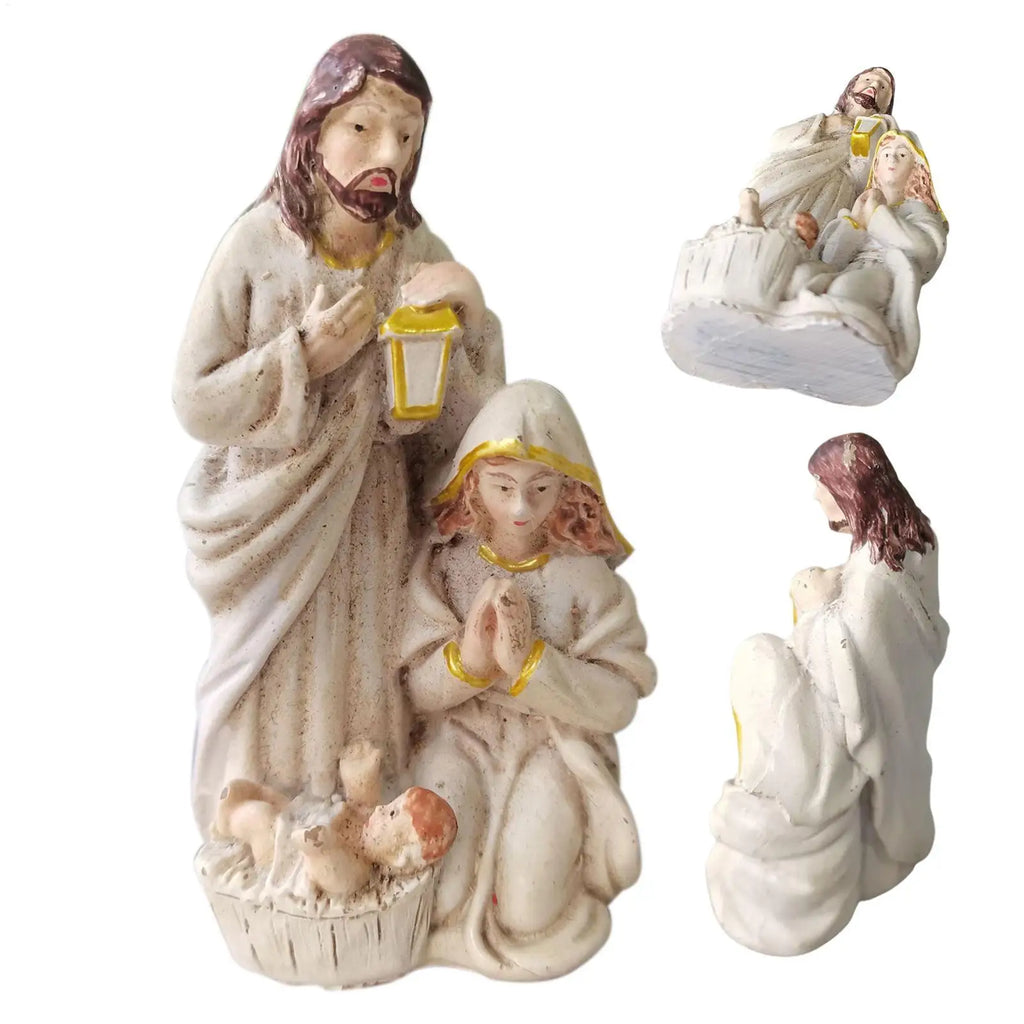 Nativity Scene Figures Nativity Tabletop Scenes Resin Holy Family Statue Catholic Figurine Handicrafts Sculpture Holy Family Qme