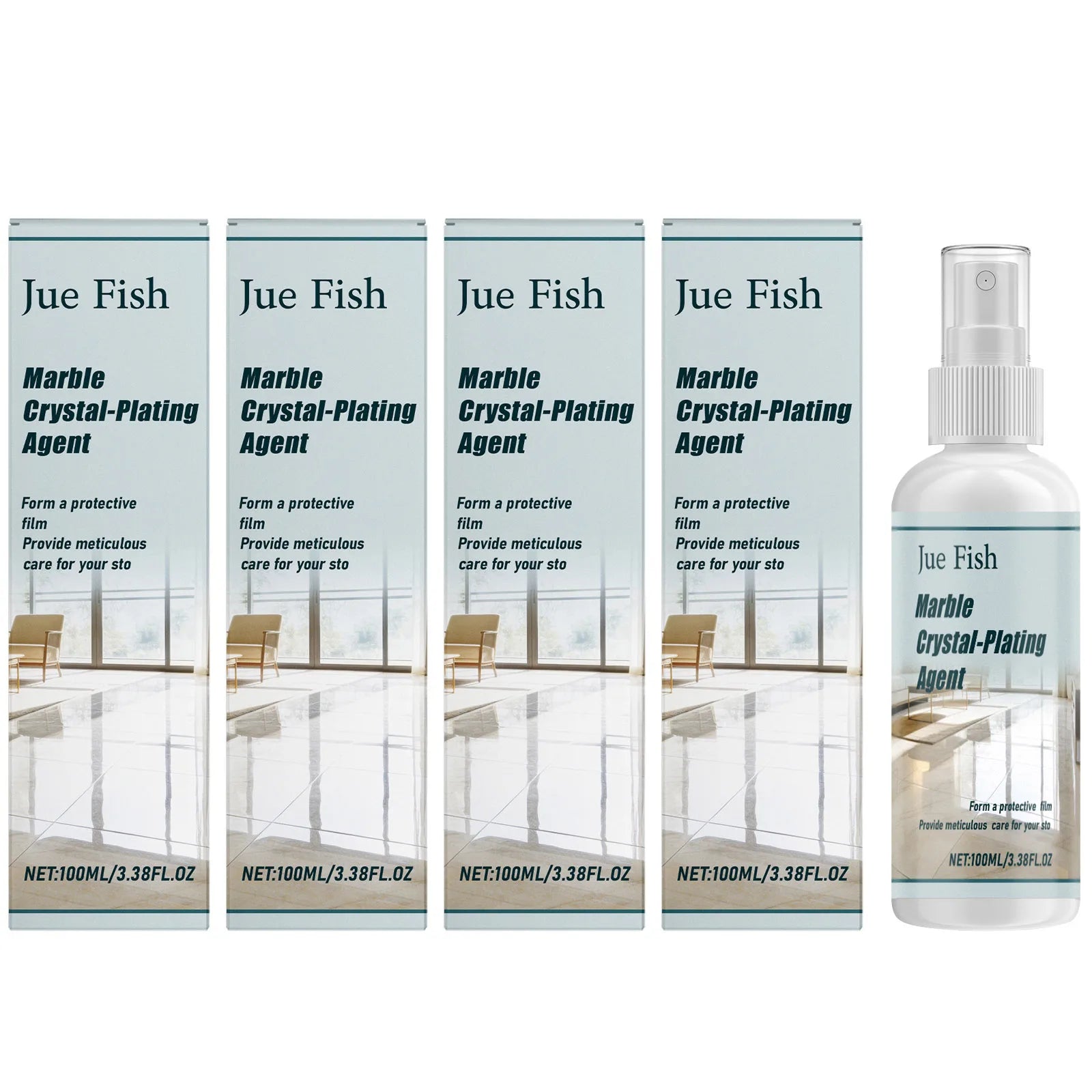 Marble Plating Agent Cleaning Polishing Enhancing Glossiness Form Protective Film Protection Multi Functional Marble Care Agent Qme 4 x 100ml Boxed