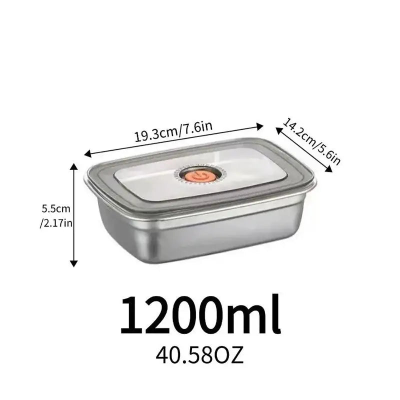 Stainless Steel Camping Lunch Box Sealed Leak-proof Bento Microwave Qme 1PC 1200ML