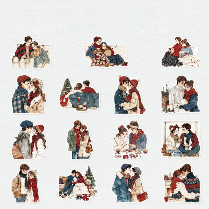 Wedding Stickers 30 Sheets Romantic Couple Scrapbook DIY Journal Phone Case Decoration Gift for Bride and Groom Qme 6