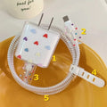 Case For Apple 18/20w Charger Protective Case Is Applicable to iPhone 14/13 Data Cable Head Bite Protector Shell Qme Colorful hearts