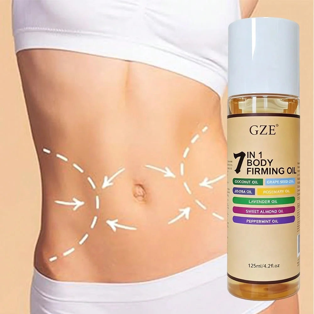 GZE 7 IN 1 BODY FIRMING OIL - Hydrate & Nourish Light Beige/Hair, Unisex, Moisturizes And Smoothes Body Oil, Essential Oil Qme