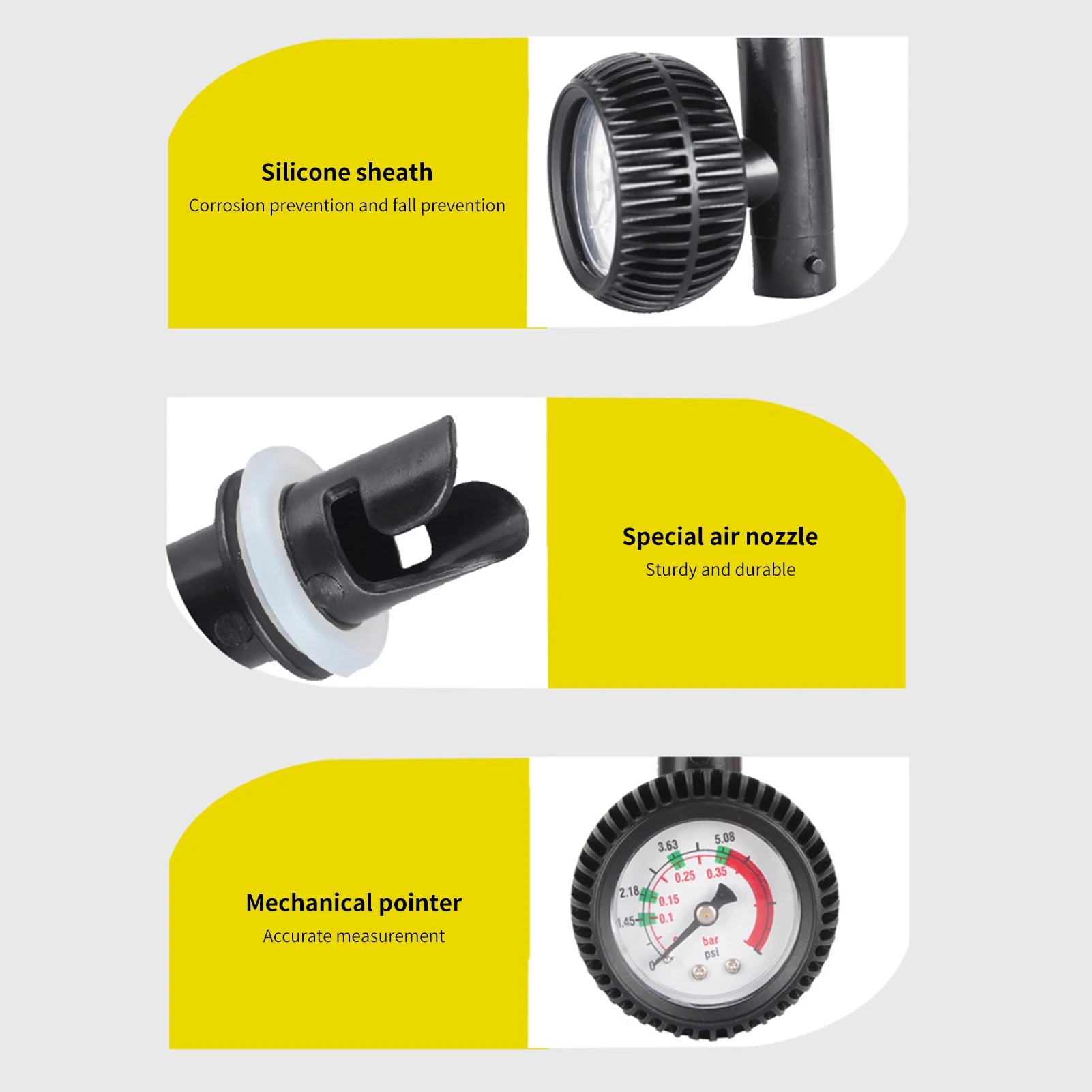 Inflatable Boat Kayak Surfboard Inflatable Pump Pressure Gauge, Pressure Test Gauge, Pressure Gauge Qme