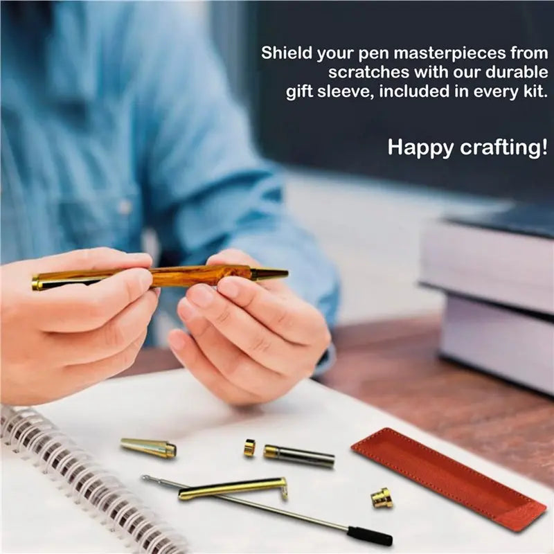A02F-Pen Kits For Woodturning 20 Pack 20 Pen Covers-Pen Making Tools With Black Ink Pen Making Kit Slimline Pen For DIY Coppe Qme