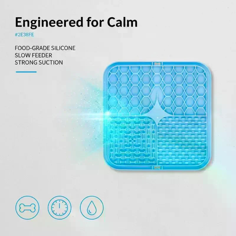 Pet Licking Plate Slow Food Pad Silicone Tableware Bowl Suction Cup Qme