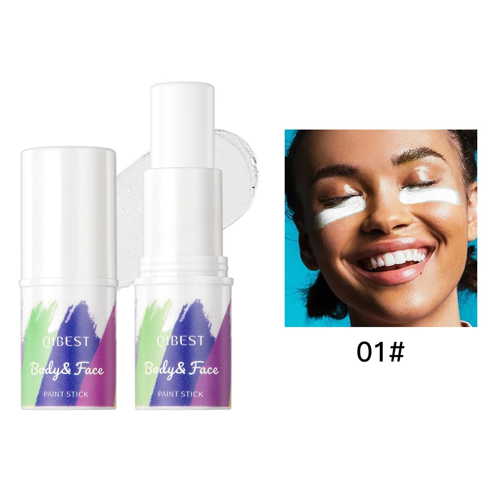 QIBEST Body Paint Stick Blendable Long-Lasting Colourful Eye Face Painting Sticks Pen Makeup Eyeliner Eyeshadow Cosmetics Qme 01