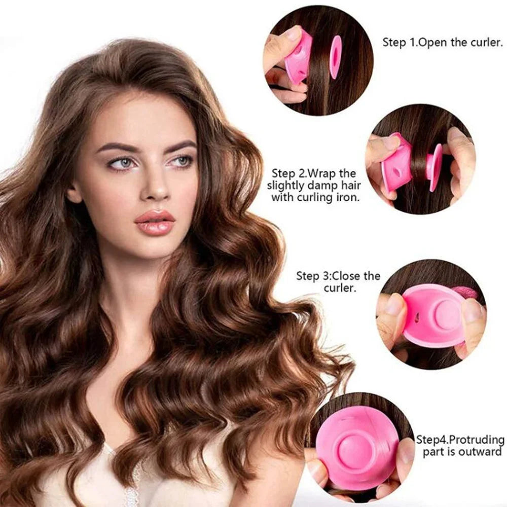 Heatless Hair Curlers No Heat Rollers Soft Silicone Curls Sleeping Qme