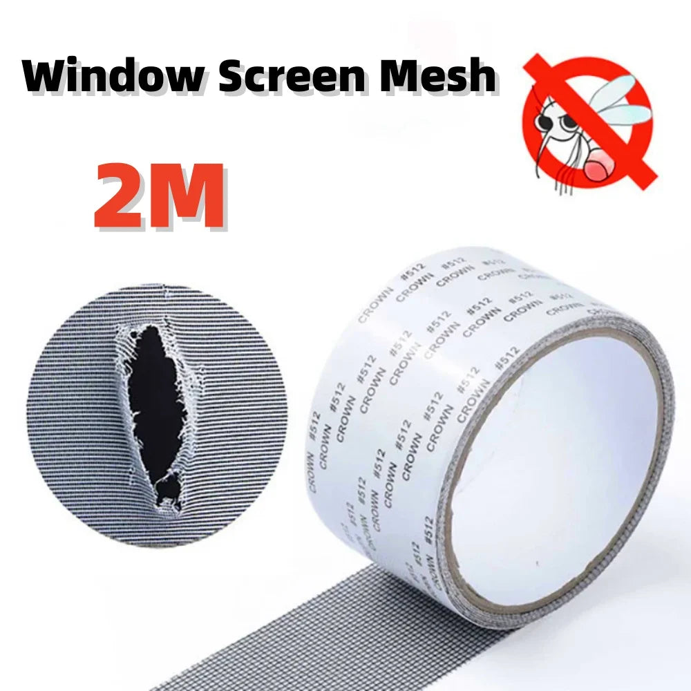 2M Self-adhesive Window Screen Mesh Breathable Mosquito Net Fix Mesh Netting Broken Holes Repair Tools Household Mesh Stickers Qme