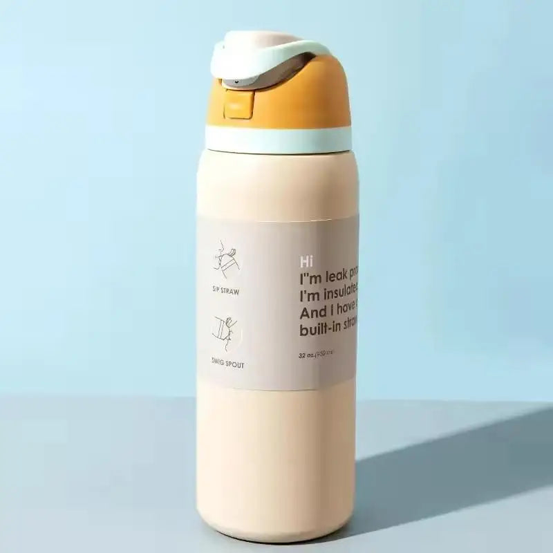 Advanced Thermal Insulated Coffee Tumbler Stainless Steel Vacuum Qme Beige 401-500ml