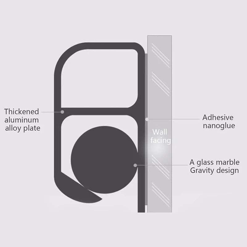 Aluminum Alloy Wall-mounted Sticked Take-out List Receipt Clip Hanging Ticket Order Invoice Paper QR Holder Restaurant Menu Clip Qme