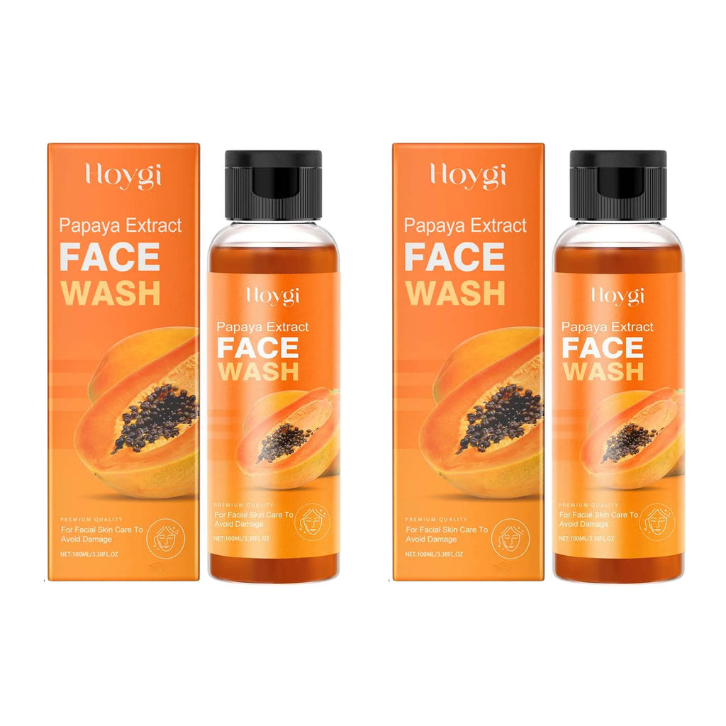 Papaya Face Wash Oil Control Gentle Cleanser Not Tight Moisturizing Hydrating Skin Rejuvenation Clean Pore Brightening Face Wash Qme 2Pcs