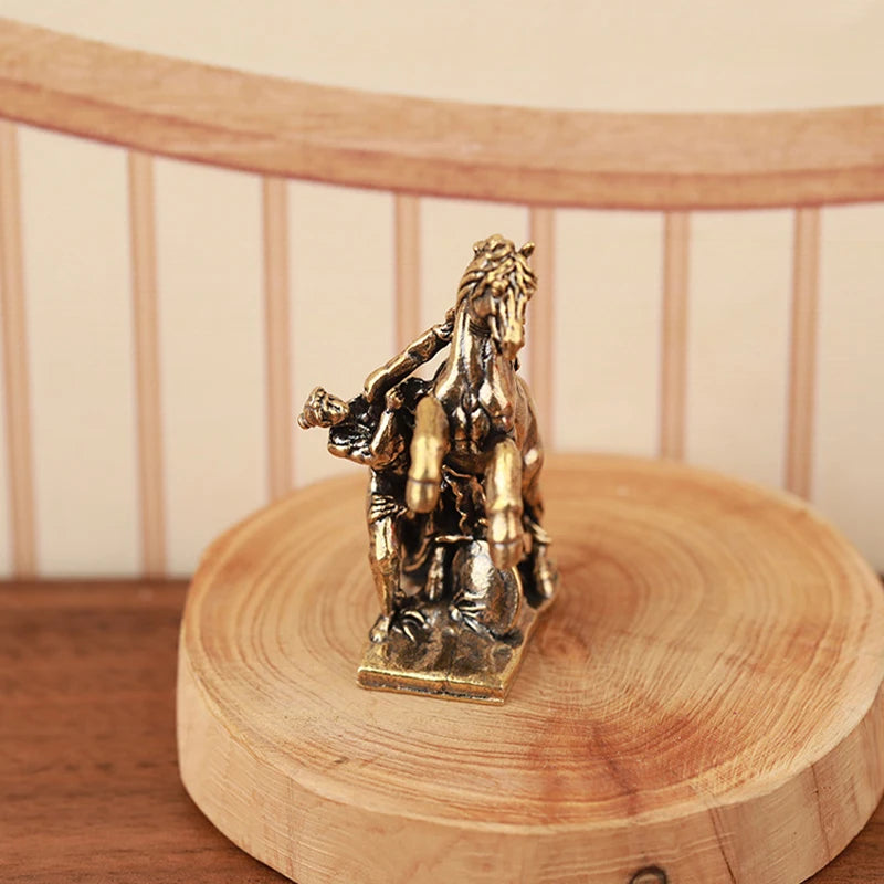 Horse Statue One Bronze Desktop Ornament Living Room Coffee Table Qme