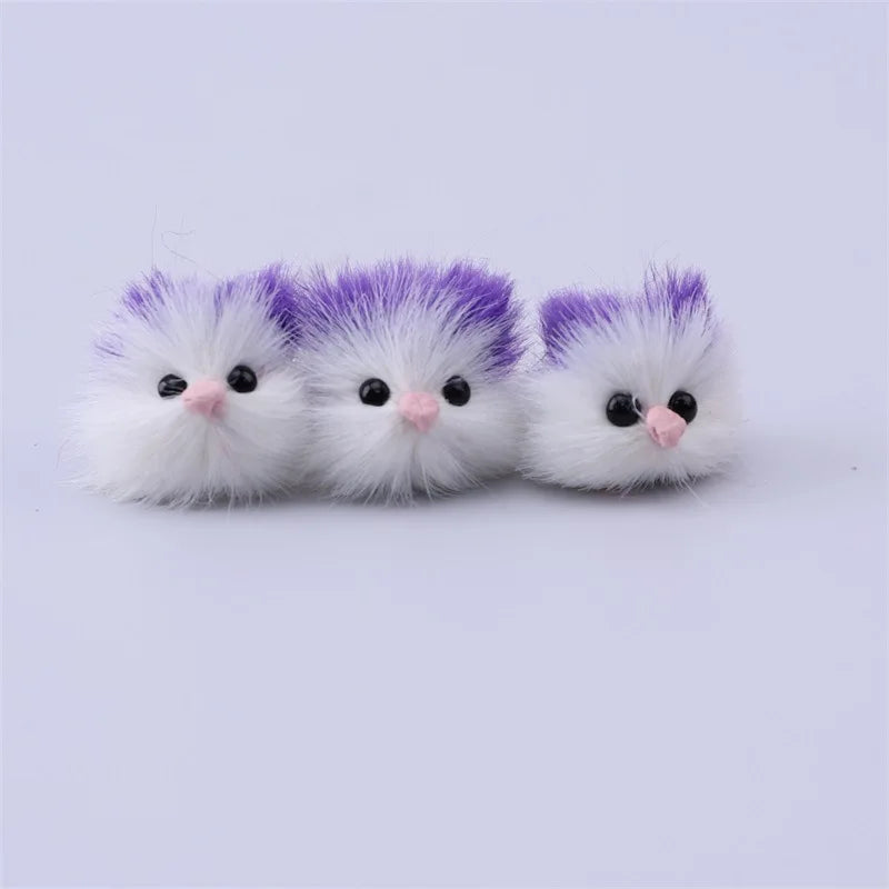 3pcs New Creative Cute Plush Cat Dog Animal Metal Open Ring Adjustable Jewelry Gift Box Set Birthday and Holiday Gifts Qme purple cat resizable