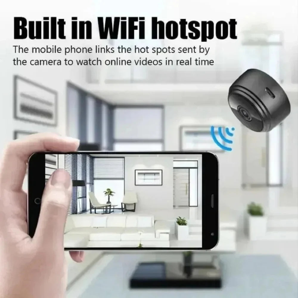 A9 HD WiFi Camera Smart Home Surveillance Camcorder Remote Video Monitoring Infrared Night Vision Motion Detection Web Camera Qme