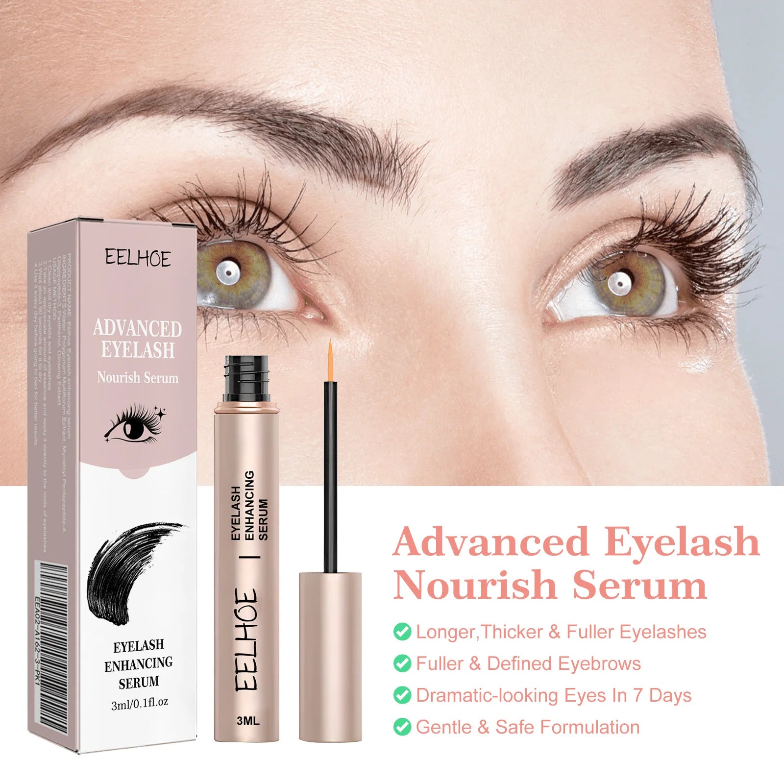 Eyelash Enhancer Serum Lifting Eyelashes Mascara Fuller Thicker Natural Lashes Longer Lengthening Nourishing Eyebrow Essence Qme