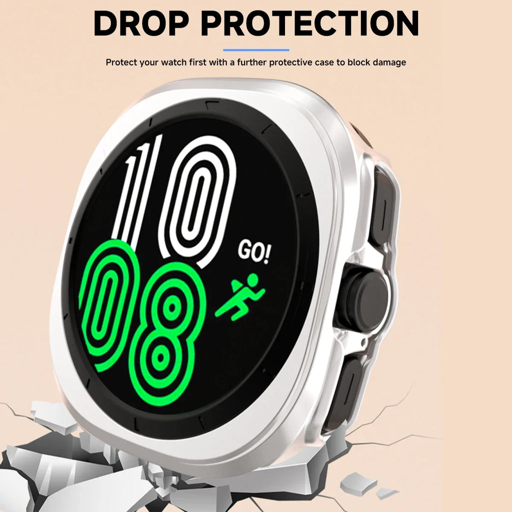 Case+Strap for Samsung Galaxy Watch 7 Ultra 47mm Sport Silicone Band Bracelet PC Case Protective Cover for Galaxy Watch 7 Ultra Qme