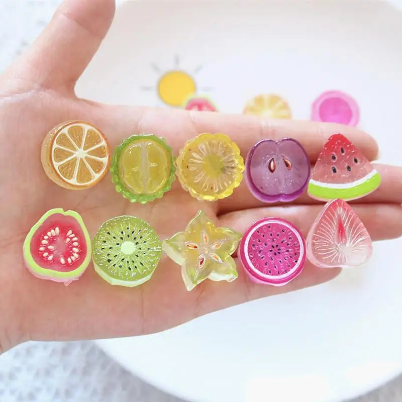 10PCS Mini Adorable Watermelon Flat Back Cabochons Kawaii Fruit Pieces for DIY Scrapbook Gift Wrapping Decor Qme