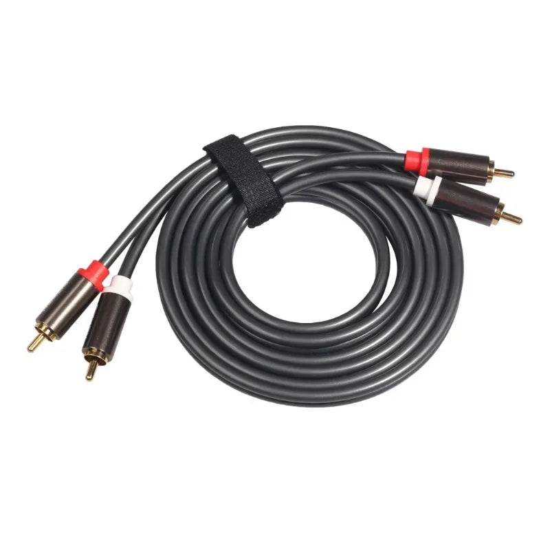 Aluminum alloy 2RCA to 2RCA lotus line AV four head rca binary amplifier audio cable Qme