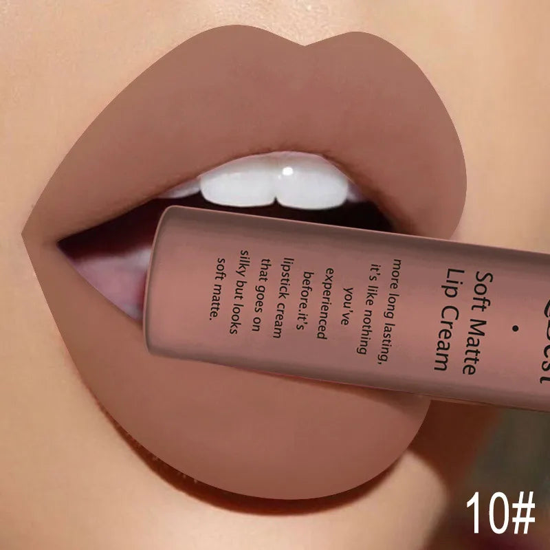 Matte Velvet Red Lipstick Waterproof Black Lip Gloss Long Lasting Non-marking Sexy Lipgloss Makeup Liquid Lipsticks Lip Tint Qme