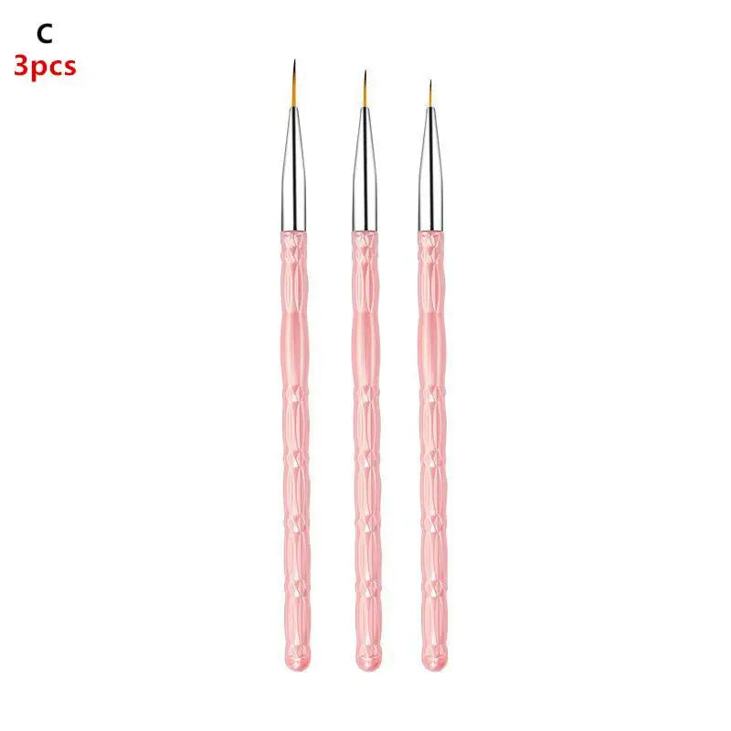 Precision Nail Art Liner Brushes Fine Detailing Tools UV Gel Polish Qme C
