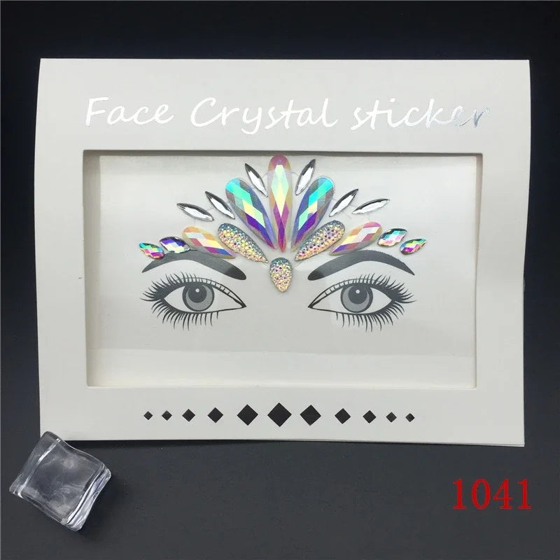 Face Gems Rhinestone Temporary Tattoo Jewels Festival Party Body Eyes Glitter Stickers Flash Mermaid Temporary Tattoos Sticker Qme 1041