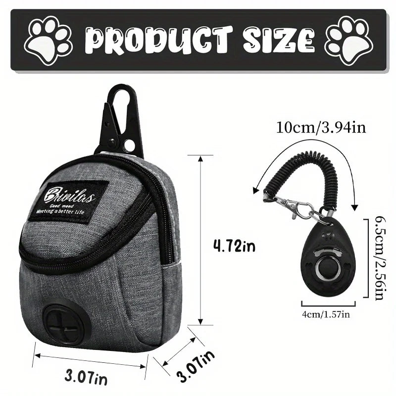 2-piece set of multifunctional outdoor dog training bag and training horn, with built-in fecal bag dispenser (no garbage bag) Qme