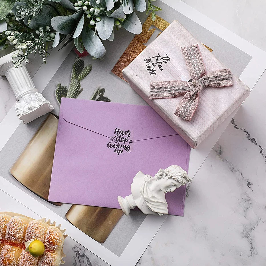 100pcs Gold Envelope Stickers Embossed Heart Seal Stickers for Postcards Invitations Card Gifts Decoration Self Adhesive Sticker Qme